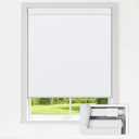 LazBlinds No Drill Blinds for Indoor Windows, Blackout Roller Shades, Cordless Window Blackout Blinds, Thermal Insulated Fabric UV Protection for Home and Office, 35.5" W x 48" H, White