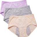YOYI FASHION Women Menstrual Period Briefs Jacquard Easy Clean Panties US Size Medium
