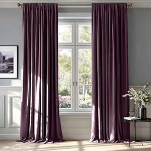 MIULEE Purple Orchid Velvet Curtains Thermal Insulated Blackout Curtain Drapes for Bedroom Living Room Darkening 84 Inches Long Curtains Panels Rod Pocket Set of 2