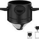 Yanyole Pour Over Coffee Maker,Portable Stainless Steel Reusable Coffee Filter, Mini Collapsible Paperless Single Serve 1 Cup Coffee Dripper Cup Easy To Clean For Travel Camping