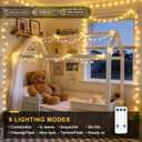 JMEXSUSS 100 LED Connectable Globe String Lights Indoor Bedroom, 33ft Warm White Christmas Lights Plug in with Remote, 8 Modes Hanging Fairy Light Outdoor for Room Classroom Party Spring Home Decor