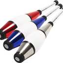 Zeekio - Pegasus Juggling Club Set - Premium Quality - for Beginners, All Levels - Multi-Piece Durable Design - Scuff Resistant - Rubber Knob & Cap - 20.5L - Set of 3 - Blue, Red & Silver, Small