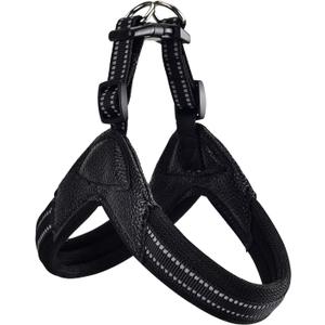 Dog Harness No Pull Ultra Soft Breathable Padded Pet Harness 2 Adjustable Botton, 3M Reflective Pet Harness for Dogs Easy Control for Small Medium Large Dogs (M, Black)