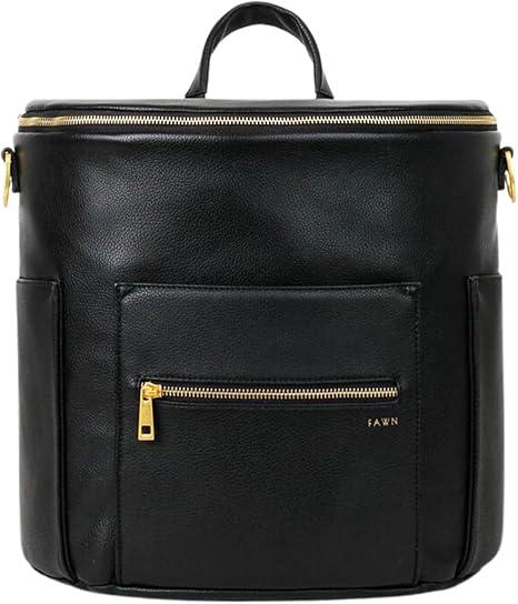 FAWN DESIGN Mini Diaper Bag (Mini Travel Backpack for Baby Essentials) (Black)
