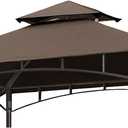 Eurmax USA High Performance Grill Gazebo Canopy Replacement Cover 5x8 BBQ Shelter TopCoffee