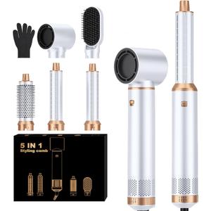5 in 1 Blow Dryer Brush, Upgrade Hair Dryer Brush Set Negative Ion Air Styler Curling Wrap Air Curler, Hot Air Brush Curling Iron Hair Styling Tools As A Gift for Straight/Curl/Dry/Smooth