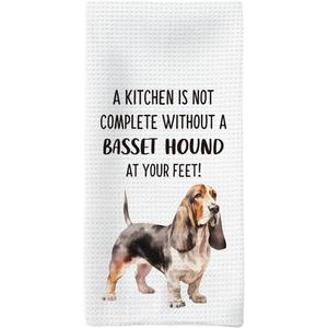 Basset Hound Dog Gifts Kitchen Towels, Basset Hound Gifts for Women, Bassethound Dog Hand Towels, Bassethound Dogs Dishcloths Dish Towel Tea Towel for Kitchen, Dogs Kitchen Decor, 16x24inch