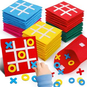 AugToy 24PCS Tic Tac Toe Strategic Board Game for Kids Birthday Party Favors Bulk for Kids 4-8 8-12 Goodie Treat Bag Stuffers Classroom Treasure Chest Box Toys Carnival Prizes Travel Games