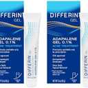 Differin Acne Treatment Gel, 60 Day Supply, Retinoid Treatment for Face with 0.1% Adapalene, Gentle Skin Care for Acne Prone Sensitive Skin, 15g Tube (Pack of 2), EXP: 11/2028