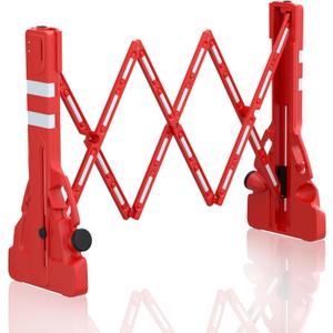 RELIANCER Expandable 7.41ft Safety Barricade,Retractable Security Barrier Water Filled Weighted Base,Adjustable Traffic Barricades,Outdoor Crowd Control Barriers,Driveway Isolation Gate,Garden Fence