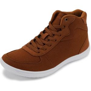 WHITIN Men's Wide Toe Box Canvas Minimalist Barefoot Shoes Width Zero Drop Minimus Sneaker Male Casual Tennis Walking Minimal Running Brown, Size 10 Wide (44)