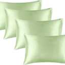 3 x BEDELITE Satin Pillowcase for Hair and Skin, Super Soft Similar to Silk Pillow Cases 4 Pack with Envelope Closure, Cooling Pillowcases for Women Men (20"x36" King Size, Gleam)