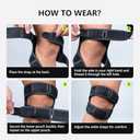 3 x Patella Knee Brace with Side Stabilizers for Men & Women, Adjustable Patellar Tendon Support Strap for Knee Pain, Knee Strap for Running, Meniscus Tear, Arthritis, Tendonitis, Injury Recovery (Black, One Size)