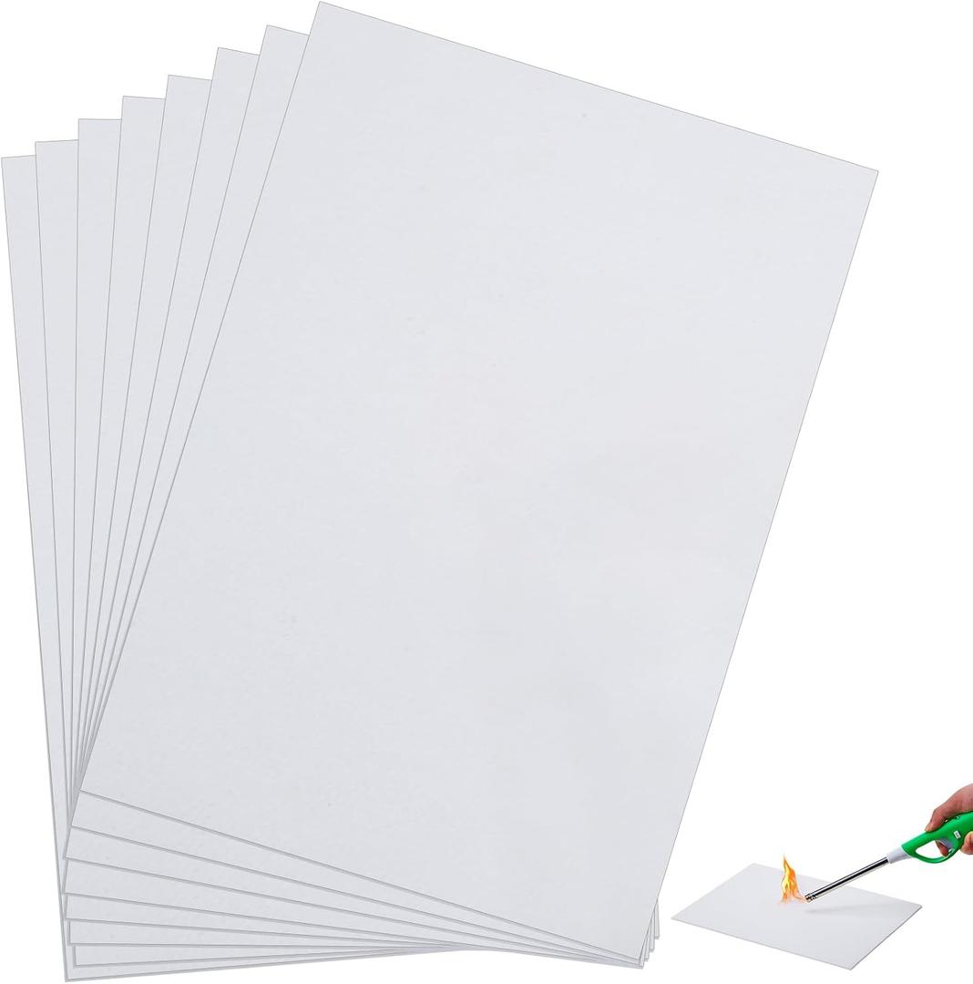 Qilery 8 Pcs High Temperature Gasket Paper 1/8" Thick Exhaust Gasket Material White Sheet for Wood Stove Pellet Stove Boiler Furnaces Kiln Forge Microwave Insulation Fireplace DIY