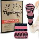 DOK TigerToes Premium NonSlip Dog Socks for Hardwood Floors  ExtraThick Grip That Works Even When Twisted  Prevents Licking, Slipping, and Great for Dog Paw Protection (Sassy Pink, XLarge)