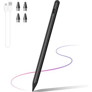 Stylus Pen, Tablet Pen Compatible for Android and iOS Touchscreens, Rechargeable Stylists Pen with Dual Touch Screen, Stylus Pencil for A-pple/Android/Tablet, Black (Universal)