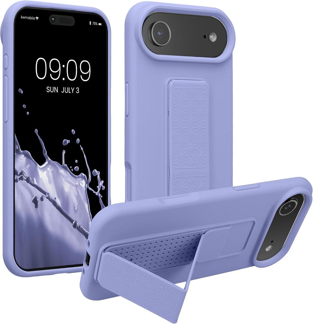 2 x kwmobile Case for Apple iPhone Air Case - Soft TPU Cover with Silicone Coating - with Hand Strap and Stand Function - Shockproof - Lavender, (Mix Colors)