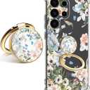 for Samsung Galaxy S25 Ultra Case [Military Grade Drop Test] Full Body Protection Slim Shockproof Rugged Marble Cover 6.9" for Women Men (Elegant Blossom with Holder)