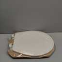 Bemis 500EC Durable Wood Toilet Seat with Easy Clean Hinges, Made in USA, Round, Bone