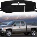 Dashboard Flannel Dash Cover Mat for 2007-2013 Chevy Chevrolet Silverado 1500 2500 3500 LTZ Flannel Custom Fit Silverado Dash Cover with 2 Glove Boxes (Silverado 2007-2013, Black, LTZ)