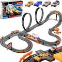 Slot Car Race Track Set for Kids  29ft Electric Race Car Track with 4 Slot Cars, Dual Racing Tracks, Lap Counter & LED Overpass, Car Track Toy Gift for Boys Ages 612