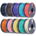 SUNLU 3D Printer PETG Filament 1.75mm, Ultra Tough, Heat Optimized, Odorless 10KG (BoneWhite+MintGreen+LemonYellow+Sakura Pink+SunnyOrange+CherryRed+SkyBlue+Chocolate+LavenderPurple+Midnight)