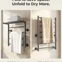 Foldable Heated Towel Rack, Dual-Zone Electric Towel Warmer Rack with Timer, GFCI Plug-in or Hardwired, Wall-Mounted, Drill-Free Installation, Twilight Grey, CA3-700X550-Standard-TG