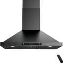 IKTCH 30 inch Black Wall Mount Range Hood, 900 CFM Ducted/Ductless Stainless Steel Vent Hood with Gesture Sensing & Touch Control Switch Panel, 2 Pcs Adjustable Lights(IKP02-30-BSS)