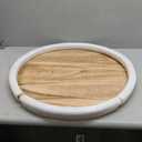 Gurfuy Round Ottoman Table Tray Round-24 - Rustic Wooden Serving Tray for Farmhouse Decorative Oversized Coffee Table Trays Living Room Kitchen Counter Breakfast Nature