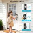 Veise VE07 Fingerprint Smart Door Lock, 7-in-1 Keyless Entry Deadbolt with App Control, Electronic Digital Touchscreen Keypad, Biometric Smart Locks for Front Door, Auto Lock, Matte Black