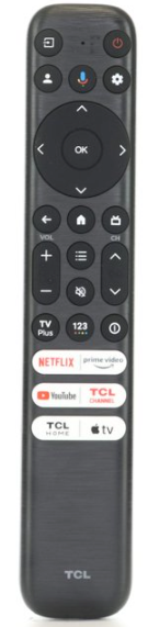 TCL RC813FMB SMART VOICE RF TV Remote Control - Netflix, Prime Video, Youtube, TCL Channel, TCL Home, Apple TV - 21001000099