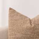 Pack of 2, Decorative Linen Soild Throw Pillow Covers Soft Accent Cushion Case Farmhouse Neutral Pillowcase for Couch Sofa Bedroom Living Room Home Decor 18 x 18 Inch (Brown)
