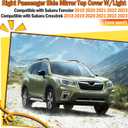 Yumzeco 1PC Compatible with Subaru Mirror Cover Forester 2019-2023/Crosstrek 2018-2023, Passenger Side Subaru Forester Mirror Cap W/Light Clip-on Replacement Replace for 91059FL020-Right Glossy Black