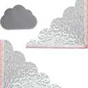 2 Pack Shower Splash Guard, Adhesive Bathtub and Sink Corner Water Guards, Clear Water Barrier with Cloud Sponge for Bathroom, Tub, Shower Stall