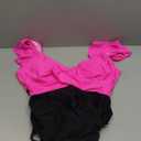 B2prity Women's One Piece Swimsuit Ruffle Slimming Tummy Control Bathing Suit Criss Cross High Waist 1 Piece Swimwear (X-Large, Hot Pink, Black)