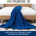QUILTINA Shu Velveteen Warm Duvet Cover Set with 2 Pillowcases, King Size Coral Fleece Luxury Quilt Cover, Double Sided - Velvet and Sanded Fabric, Delicate Soft Fluffy, Blue, 104" x 90"
