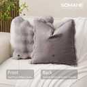 SOMAHE Decorative Sofa Pillows Cases Throw Pillow Covers Faux Fur Plush Pillowcase for Home Fluffy Soft Pillow Cover Grey 18x18 Inch