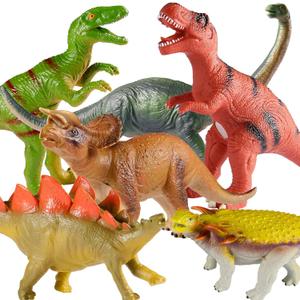 Tepsmigo Soft Dinosaur Toys Set of 6 - Jumbo Jurassic T-Rex, Velociraptor & Triceratops for Kids Ages 3-7