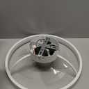 VOLISUN Low Profile Ceiling Fan with Lights and Remote, 15.7in Bladeless Ceiling Fans with light Flush Mount, 3000K-6500K Dimmable Modern LED Fan Light, White Fandelier Ceiling Fans for Bedroom