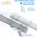 2FT LED Vapor Tight Light, IP65 IK08, 10W(1250lm)/20W(2500lm), 3/4/5000K CCT Selectable, 100-277V, Outdoor Waterproof Shop Light, Vapor Proof Lighting Fixture for Carport Parking Garage, FCC 2-Pack