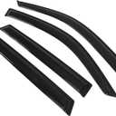 Window Visor Deflector Compatible with 2001-2005 Toyota Rav4 4-Door, Slim Tinted Acrylic Resistant Shield Cover Wind Sun Rain Guard by IKON MOTORSPORTS, 2002 2003 2004