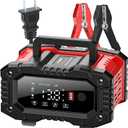 FOXSUR Portable Smart Car Battery Charger for 12 Volt 20A / 24V 10A Motorcycle Truck Lawn Mower Lead Acid AGM Gel LiFePo4 Batteries Tender Automotive Fast Pulse Repair Trickle Chargers Maintainer
