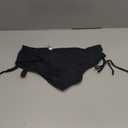 Daci Women Mid Waist Bikini Bottoms - Full Coverage Swim Bathing Suit Bottom Side Tied Swimsuit Bottoms (Large, Black)