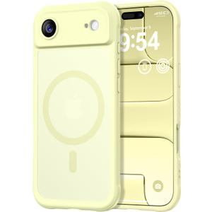 Thomo Magnetic for iPhone Air Case, [Compatible with Magsafe] [Full Camera Protection] Translucent Matte Military Grade Shockproof with Anti-Fingerprint Phone Cover 2025, Creamy Yellow