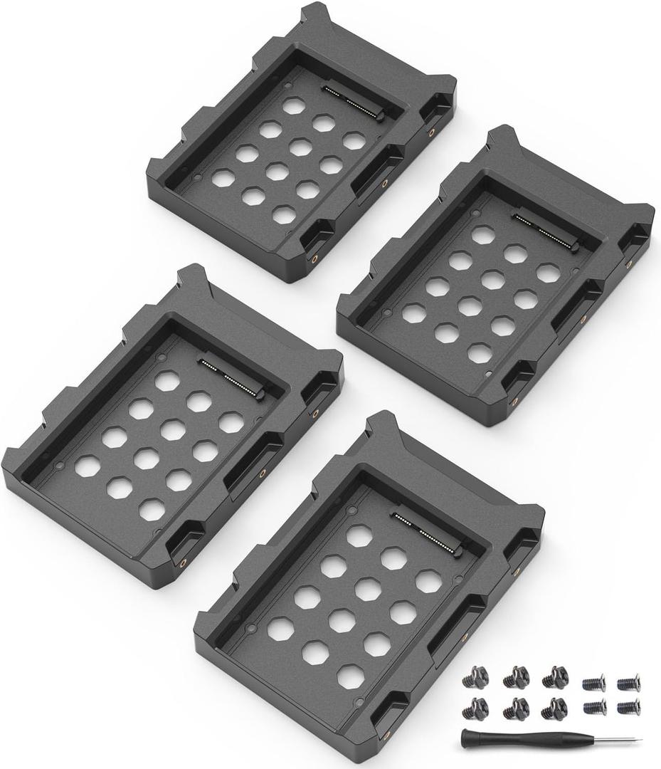 4 Pack SSD HDD Holder Mounting Bracket Hard Drive Adapter 2.5'' to 3.5'' SSD Bracket Converter Internal Hard Disk Drive Caddy Case Tray for 2.5 HDD with SATA III Interface Hot Swap Plug