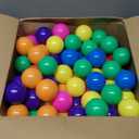 LANGXUN 100 Soft Plastic Ball Pit Balls for Kids, Gift for Baby Toddler Birthday Christmas, Ball Pit Play Tent, Baby Kiddie Pool Water Toys, Party Decoration, 100 Balls, 7 Rainbow Colors