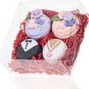 TEMLQPACK 50pcs 5x5x2 Inch Bakery Boxes with Window Cookies Boxes Soap Box Chocolate Truffle boxes Macaron Boxes Gift Treat Boxes for Cake Browine pastries, Dount or gifts goodies Party Favor