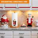 Christmas Paper Towel Holder - Santa Claus Winter Xmas Kitchen Countertop Bathroom Decor - Xmas Gift for Women, 3D Cute Decorations