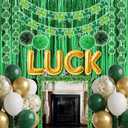 76-Piece St Patricks Day Decorations Kit, Party Favors Include Foil Balloons, Garland Banner, Balloons, Paper Poms, Tinsel Garland, Necklace, Hanging Garland, Fringe Curtains for Irish Party Supplies