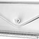 Patent Leather Envelope Clutch Womens Evening Handbag Stylish Shoulder Crossbody Bag for Dating Wedding Party Prom (Silver 3008)